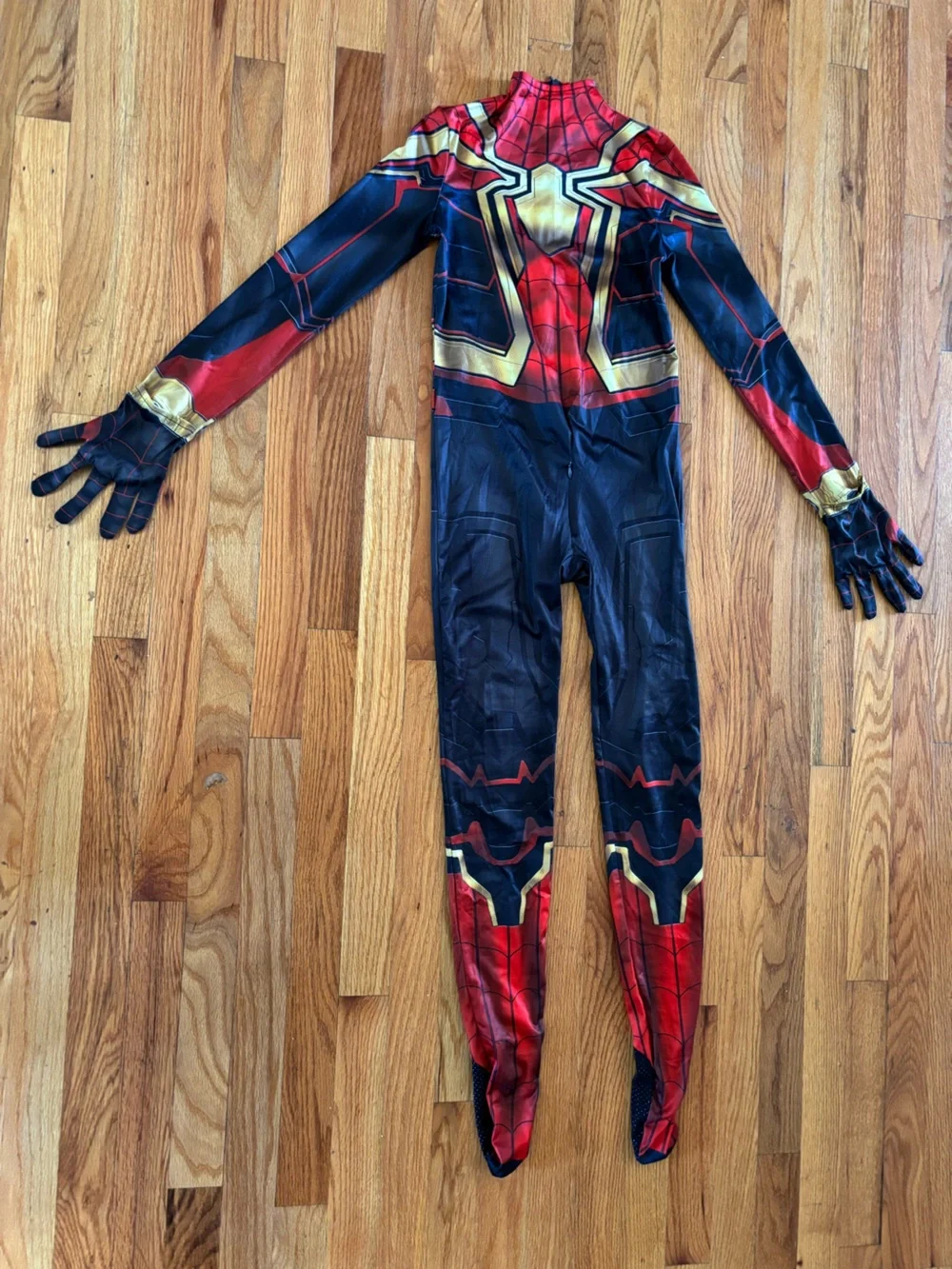 Spiderman Black, Red and Gold Superhero Jumpsuit